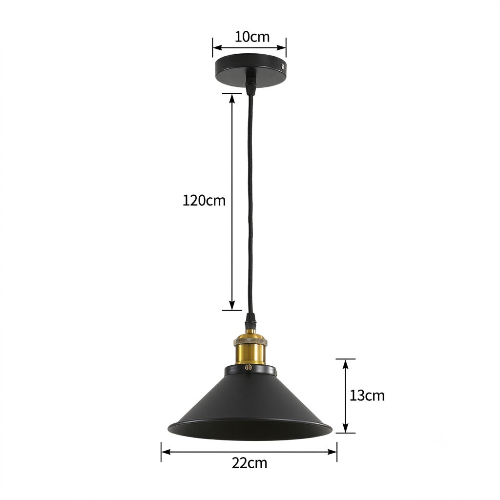 suspension trio noir et laiton, zoom détail abat-jour et douille — Alenza